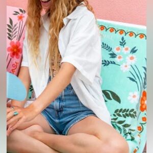 White Button Up Swimsuit Coverup